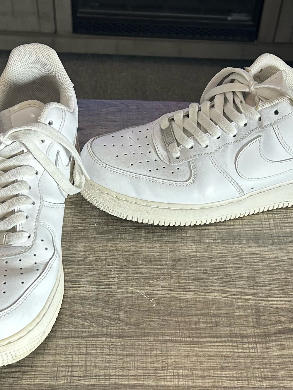 Nike White Leather Air Force 1 Low Sneakers